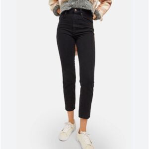 Free People Black Straight Leg Jeans